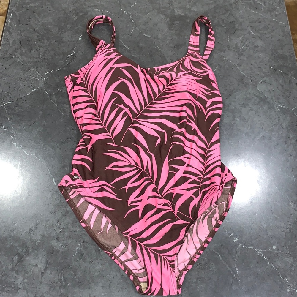 Speedo Tropical pink & Brown Print 16